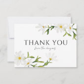 Waterverf Daisy Wedding Floral Hartelijk dank Bedankkaart (Voorkant)