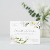 Waterverf Daisy Wedding Invitation Briefkaart (Staand voorkant)