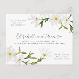 Waterverf Daisy Wedding Invitation Briefkaart
