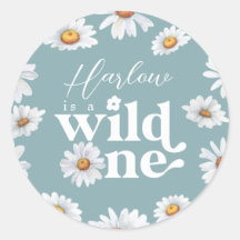 Waterverf Daisy Wild One Girl's eerste verjaardag