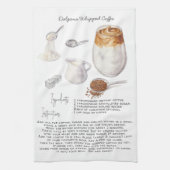 Waterverf Dalgona Coffee Recipe Tea Towels Theedoek (Verticaal)
