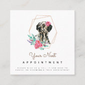 Waterverf Dalmatian Dog Pet Appointinder Vierkante Visitekaartje (Voorkant)