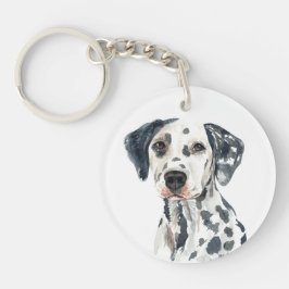 Waterverf Dalmatiër Sleutelhanger