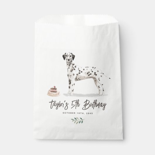 Waterverf Dalmatische hond verjaardag Dank u Bedankzakje (Voorkant)