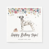 Waterverf Dalmatische Hond Verjaardagsfeest Bedank Servet (Voorkant)