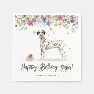 Waterverf Dalmatische Hond Verjaardagsfeest Bedank Servet