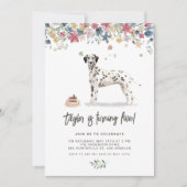 Waterverf Dalmatische Hond Verjaardagsfeestje Kaart (Voorkant)