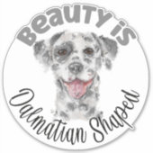 Waterverf Dalmatische hondenportret Sticker (Voorkant)