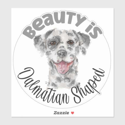 Waterverf Dalmatische hondenportret Sticker (Vel)