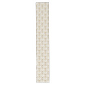 Waterverf Damask Print Table Runner Classic Ivoor Lange Tafelloper (Voorkant)