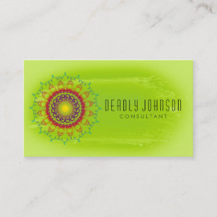 Waterverf Damask Simple Splatter Green Natuur Visitekaartje
