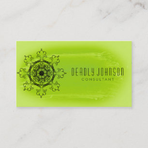Waterverf Damask Simple Splatter Green Natuur Visitekaartje