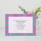 Waterverf Damast Blauw Algemeen Feest Kaart (Staand voorkant)