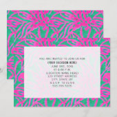 Waterverf Damast Blauw Algemeen Feest Kaart (Voorkant / Achterkant)