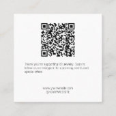 Waterverf Dame Sieraden Ketting Display Vierkante Visitekaartje (Achterkant)