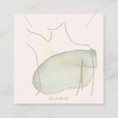 Waterverf Dame Sieraden Ketting Display Vierkante Visitekaartje (Voorkant)