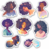 Waterverf Dameskrapbook Sticker Pack (Voorkant)