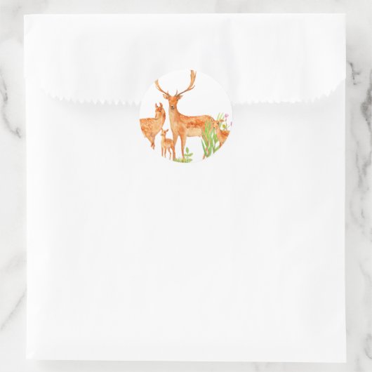 Waterverf damherten familie Sticker (Tas)