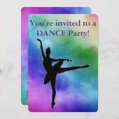 Waterverf Dance Birthday Party (Voorkant / Achterkant)