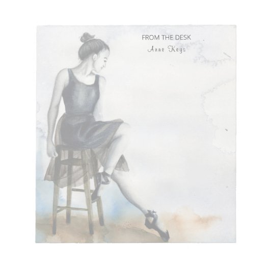 Waterverf Dancer Notitieblok Personaliseer Balleri (Voorkant)