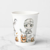 Waterverf Dancing Mummies Pumpkins Party Papieren Bekers (Achterkant)