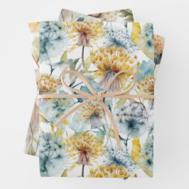 WATERVERF DANDELIOENEN HERFST BLOEMCADEAU INPAKPAPIER VEL