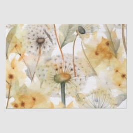 WATERVERF DANDELIOENEN HERFST BLOEMEN DECOUPAGE TISSUEPAPIER
