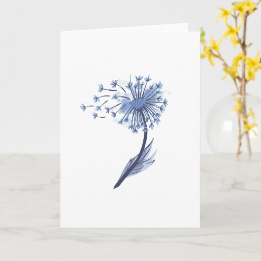 Waterverf Dandelion Kaart (Gele Bloem)