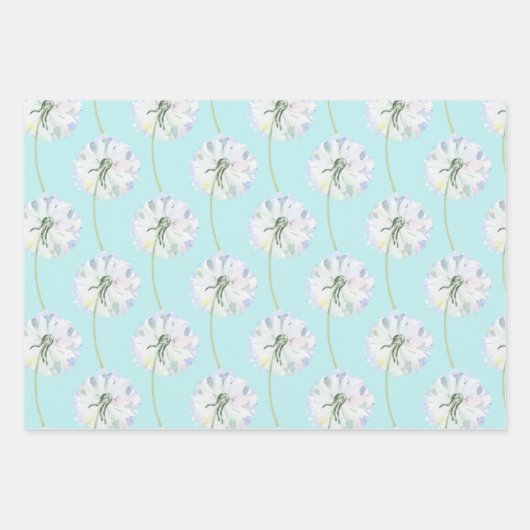 Waterverf Dandelion — Papieren pakbladen Inpakpapier Vel (Voorkant 2)