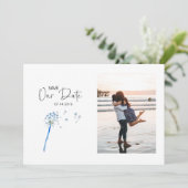 Waterverf Dandelion Save the Date Photo Card (Staand voorkant)