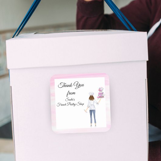 Waterverf Dank je bankwinkel Vierkante Sticker