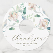 Waterverf Dank Je Wel Bloemglas Tags met Crème Kle