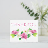 Waterverf Dank u Bloem Roze Paarse Bloem Briefkaart (Staand voorkant)