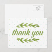 Waterverf Dank u Briefkaart (Voorkant / Achterkant)