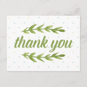 Waterverf Dank u Briefkaart