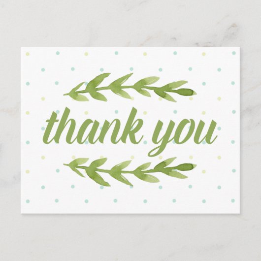 Waterverf Dank u Briefkaart (Voorkant)