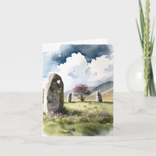 Waterverf Dank u - Castlerigg Stone Circle Kaart (Voorkant)