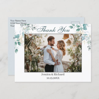 Waterverf Dank u FOTO-Briefkaart Briefkaart