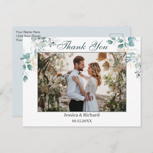 Waterverf Dank u FOTO-Briefkaart Briefkaart (Voorkant / Achterkant)