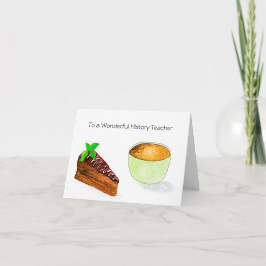 Waterverf Dank u Geschiedenis Leerleraar Kaart (Voorkant)