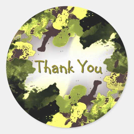 Waterverf Dank u het Schilderen Splatter Ronde Sticker (Voorkant)