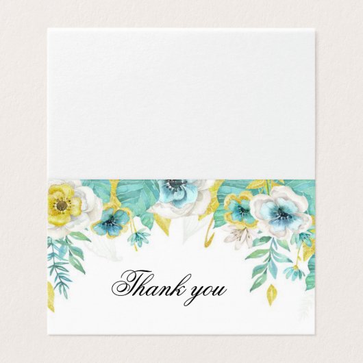 Waterverf Dank u kaart (Buitenkant ongevouwen)