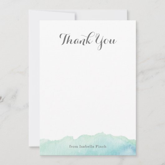Waterverf Dank u Kaarten Nota Notitiekaartje (Voorkant)