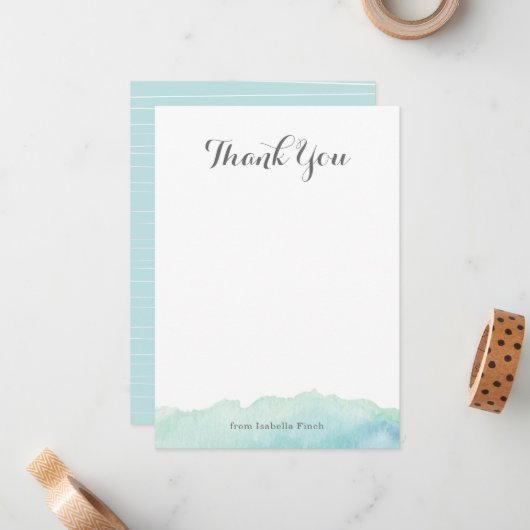 Waterverf Dank u Kaarten Nota Notitiekaartje (Voorkant / Achterkant in situ)