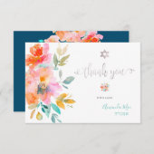 Waterverf Dank u Mitzvah, Oranje Rozen Kaart (Voorkant / Achterkant)