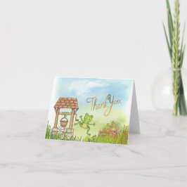 Waterverf Dank U Notecard met Wishing Well Bedankkaart