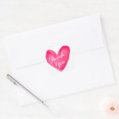 Waterverf Dank u Roze & Rood Hart Liefde Vierkante Sticker (Envelop)