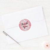 Waterverf Dank u roze roze roze schildpad Ronde Sticker (Envelop)
