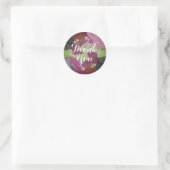 Waterverf Dank u Violet Splatter Brush Ronde Sticker (Tas)