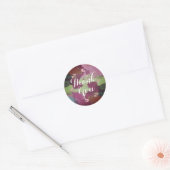 Waterverf Dank u Violet Splatter Brush Ronde Sticker (Envelop)